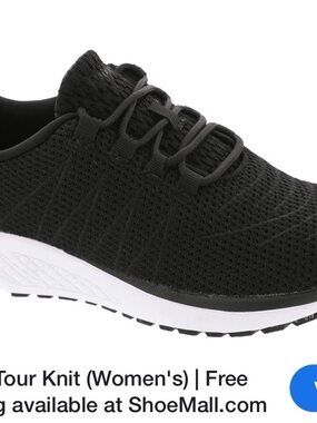 Propet Black Knit Lace-Up Sneakers with White Midsole